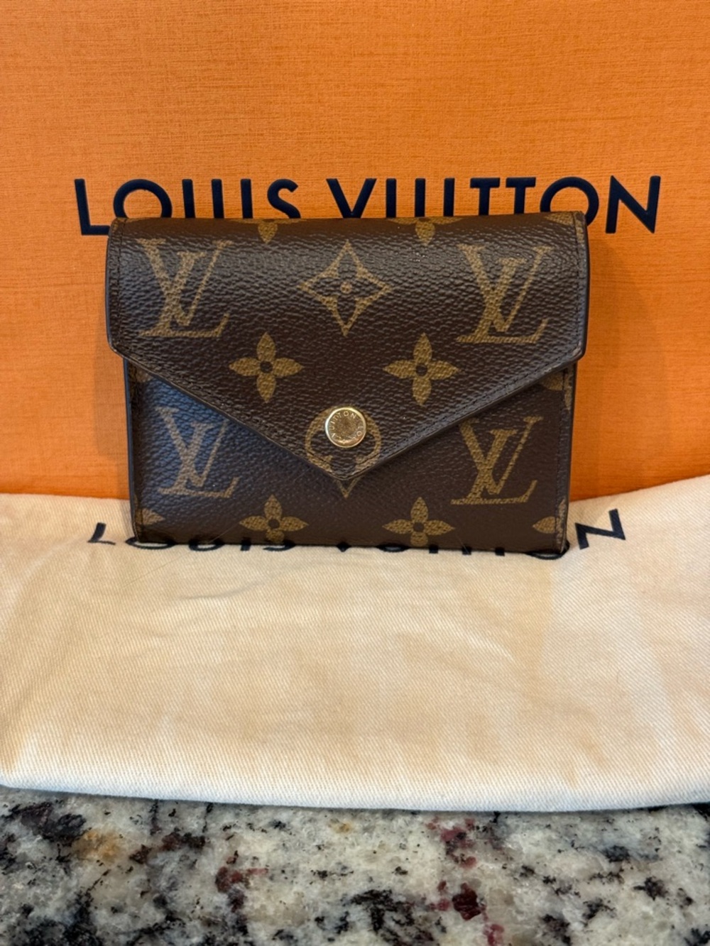 Louis Vuitton Monogram Envelope Compact Wallet - Brown/Gold